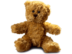 Peluche ours poil long marron assis 16 cm