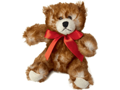 Peluche poil long ours assis 9 cm marron