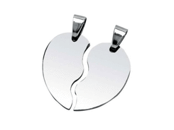 Pendentif acier coeur brise