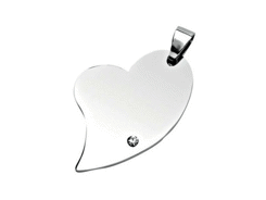 Pendentif acier coeur lux