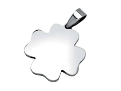 Pendentif acier trefle a 4 feuilles-20x20
