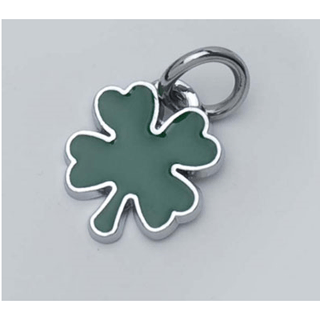 Pendentif Charm Trèfle Vert En Argent 925 - Marque Les Folies - Neuf Avec étiquettes