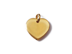 Pendentif coeur bombe plaque or personalisable