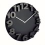 Pendule murale chiffre relief NoirNoir