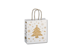 Petit sac cadeau en papier avec un motif de noël