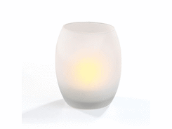 Photophore en verre dépoli avec bougie à led