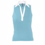 Polo bicolore femme sans manche parade Au choixbleu atoll et blanc