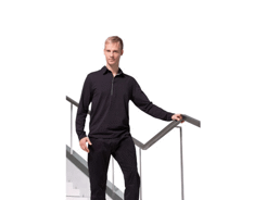 Polo coton et elasthanne manches longues