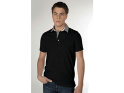 Polo manches courtes col contrast