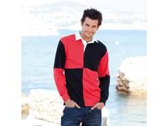 Polo rugby quadrillé manches longue