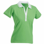 Polo uni femme manches courtes 200gr Au choixvert citron/blanc