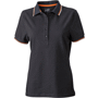 Polo uni femme manches courtes 220gr Au choixnoir/blanc/orange
