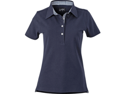 Polo uni femme manches courtes Vichy