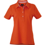 Polo uni femme manches courtes Vichy Au choixorange foncé/blanc
