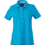 Polo uni femme manches courtes Vichy Au choixturquoise/blanc