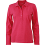 Polo uni femme manches longues Roserose