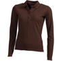 Polo uni femme manches longues Marronmarron