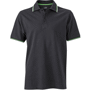 Polo uni homme manches courtes Noirnoir/blanc/vert citr