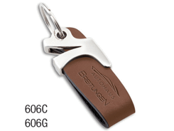 Porte-clé en cuir et métal