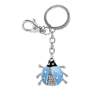 Porte cle métal coccinelle bleu azur Au choixbleu azur
