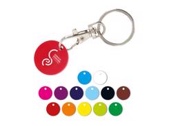 Porte-cle mousqueton metal avec jeton caddie