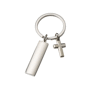 Porte-cles avec pendantif croix Au choixargenté