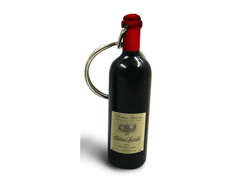 Porte cles bouteille de vin