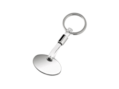 Porte-cles chrome ovale pvc transparent