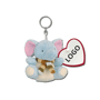 Porte-clés en peluche éléphant Bleubleu