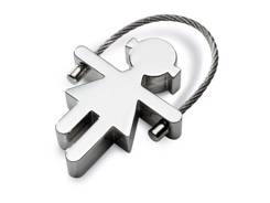 Porte clés fille métal