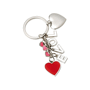 Porte-cles métal 4 coeurs love Au choixargenté/rouge