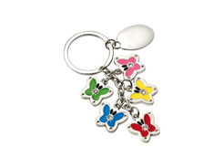 Porte-cles métal 5 papillons