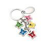 Porte-cles métal 5 papillons Au choixargenté/multicolore