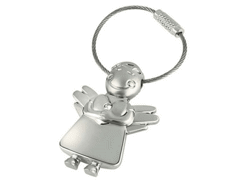 Porte-cles métal ange avec cristal