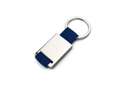 Porte-cles métal avec nylon bleu