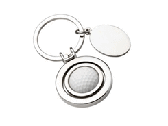 Porte-cles métal balle de golf pivotant