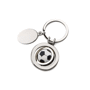 Porte-cles métal ballon football pivotant Au choixargenté/blanc/noir