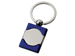 Porte-cles métal baron chrome / bleu