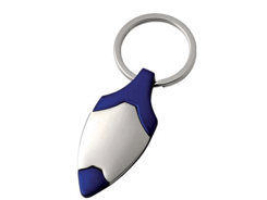 Porte-cles métal bouclier brillant/bleu