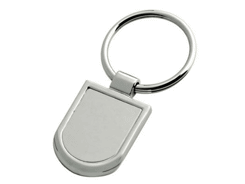 Porte-cles métal bouclier ovale