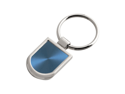 Porte-cles métal bouclier ovale bleu