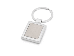 Porte-clés métal carré fond brossé