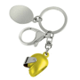 Porte-cles métal casque jaune Au choixargenté/jaune