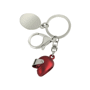 Porte-cles métal casque rouge Au choixargenté/rouge