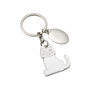 Porte-cles métal chaton blanc Au choixargenté/blanc