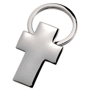 Porte-cles métal chrome croix Au choixargenté