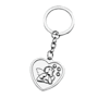 Porte-cles métal coeur avec ange Au choixargenté