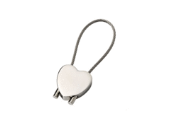 Porte-cles métal coeur avec cable
