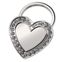 Porte-cles métal coeur avec cristaux Au choixargenté