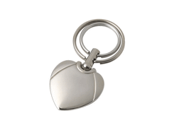 Porte-cles métal coeur avec deux anneaux